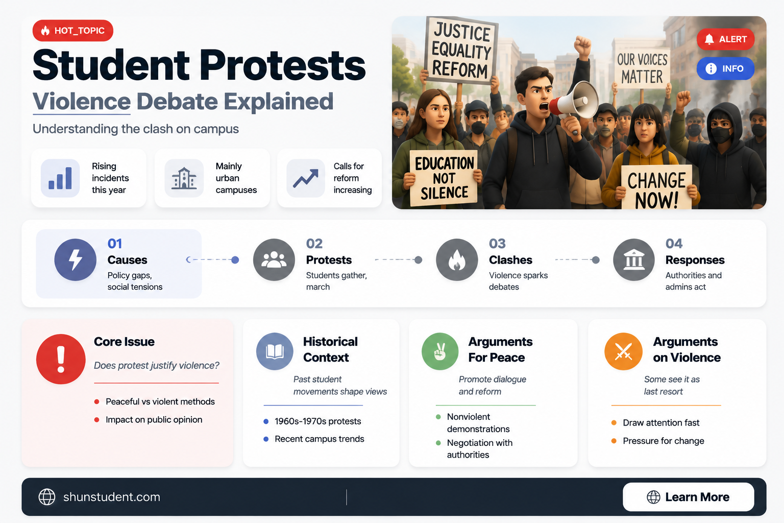 are the student protests violent