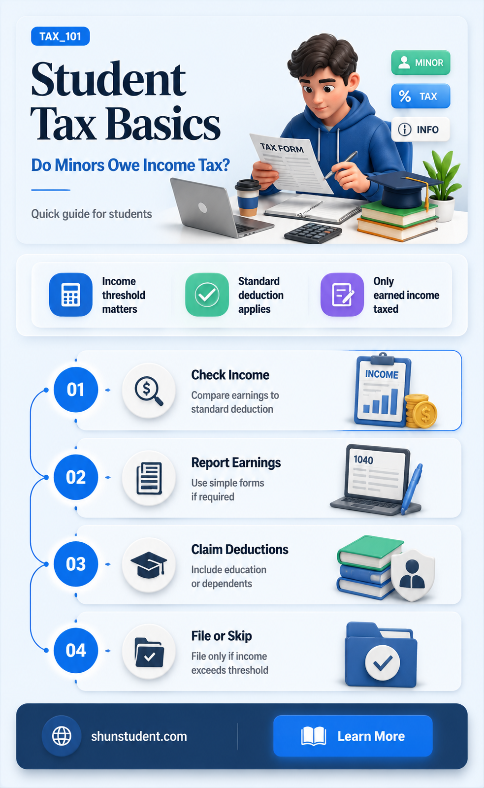 can a full time student under 18 pay incime tax