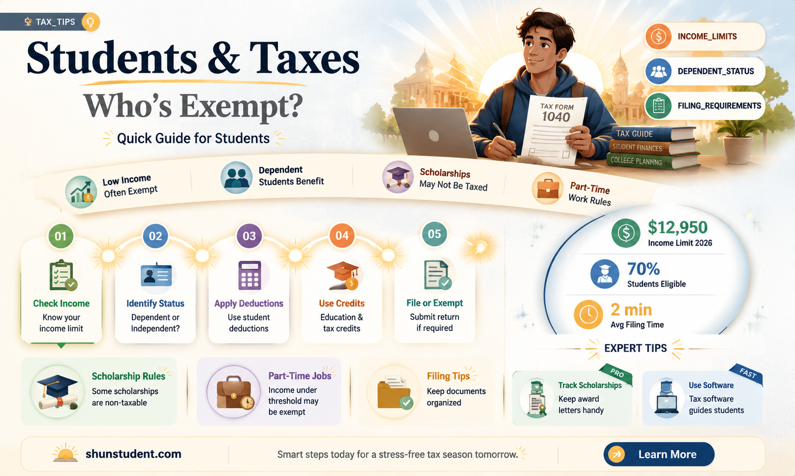 are students and trainees exempt of paying taxes in usa