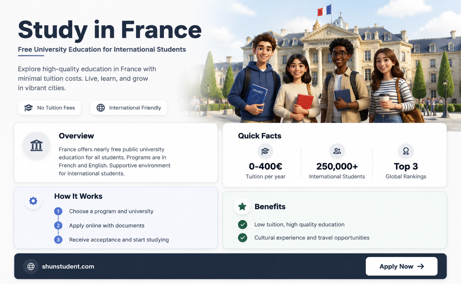 are universities in france free for international students