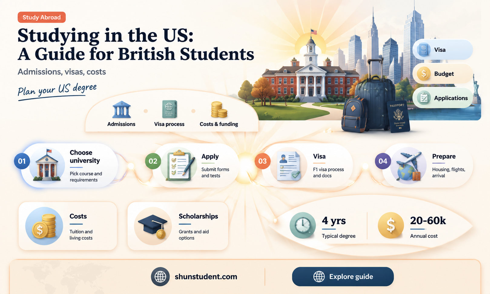 can british students go to university in america