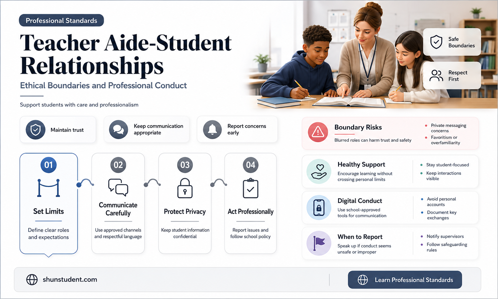 can a teacher aide date a student