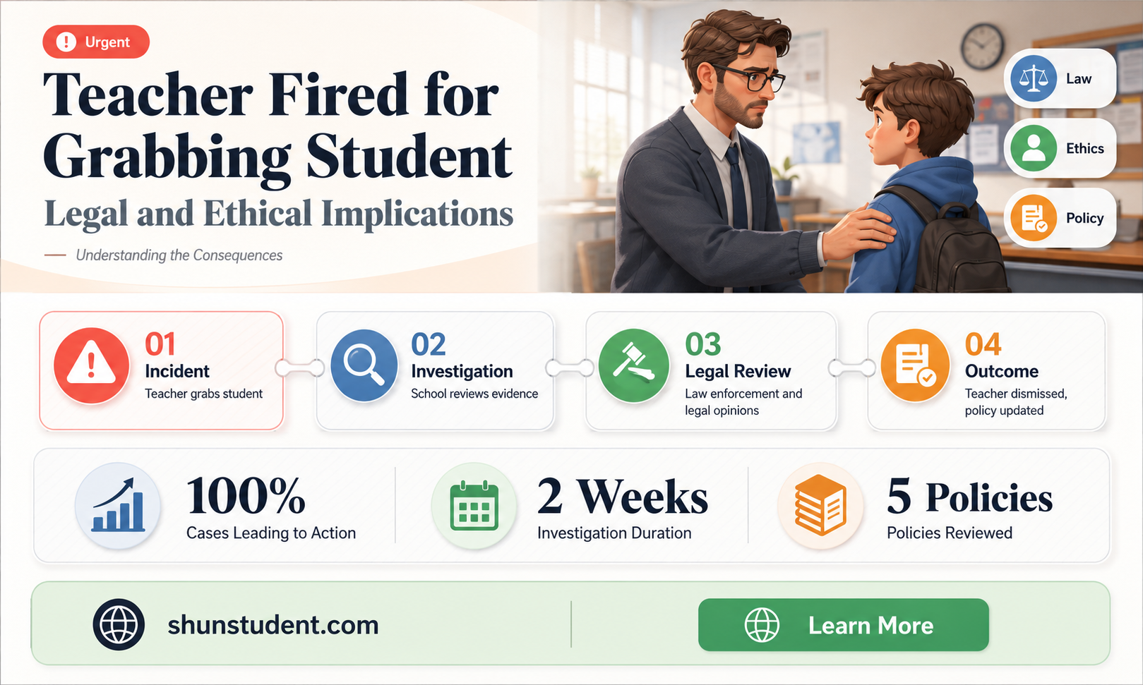 can a teacher be fired for grabbing a student