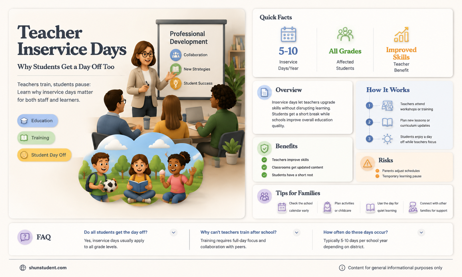 are teacher inservice days no sxhool for students