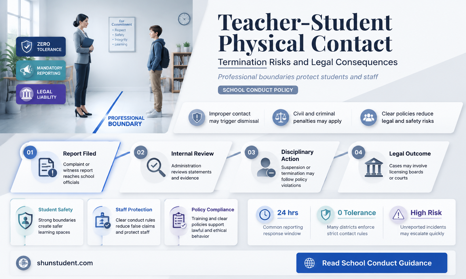 can a teacher get fired for touching a student