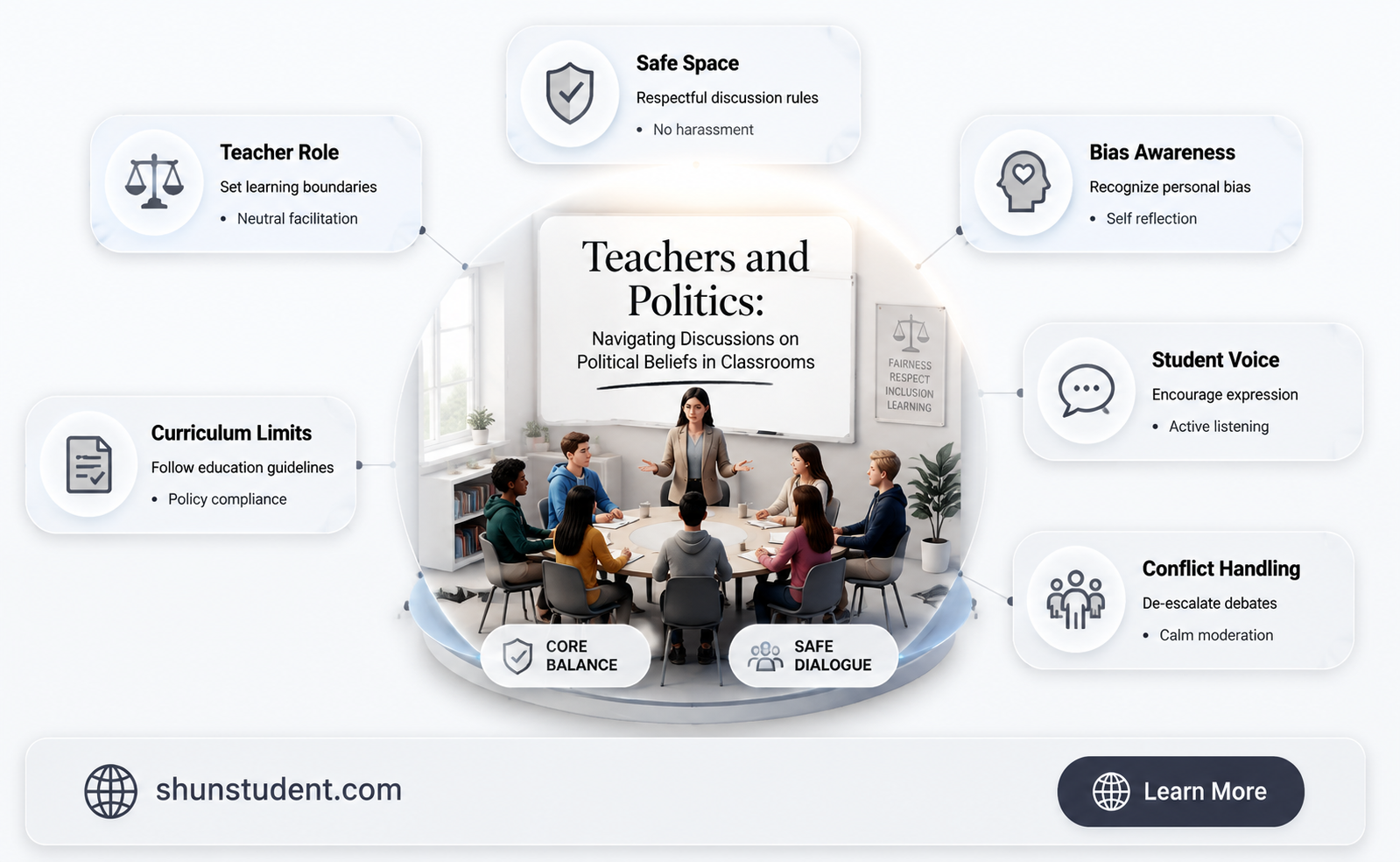 can a teacher speak to students about their politial beliefs