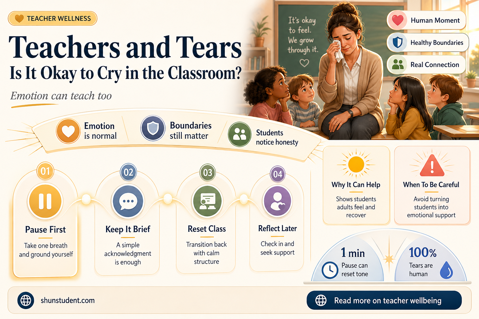 can a teacher cry in front of students