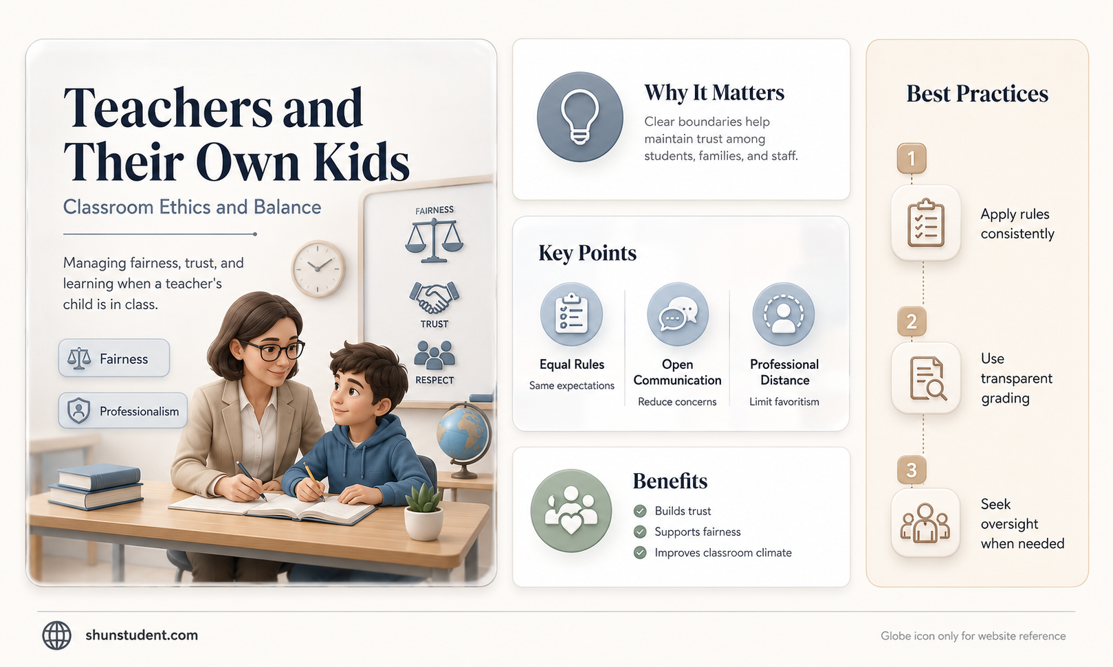 can a teacher have their own children as students