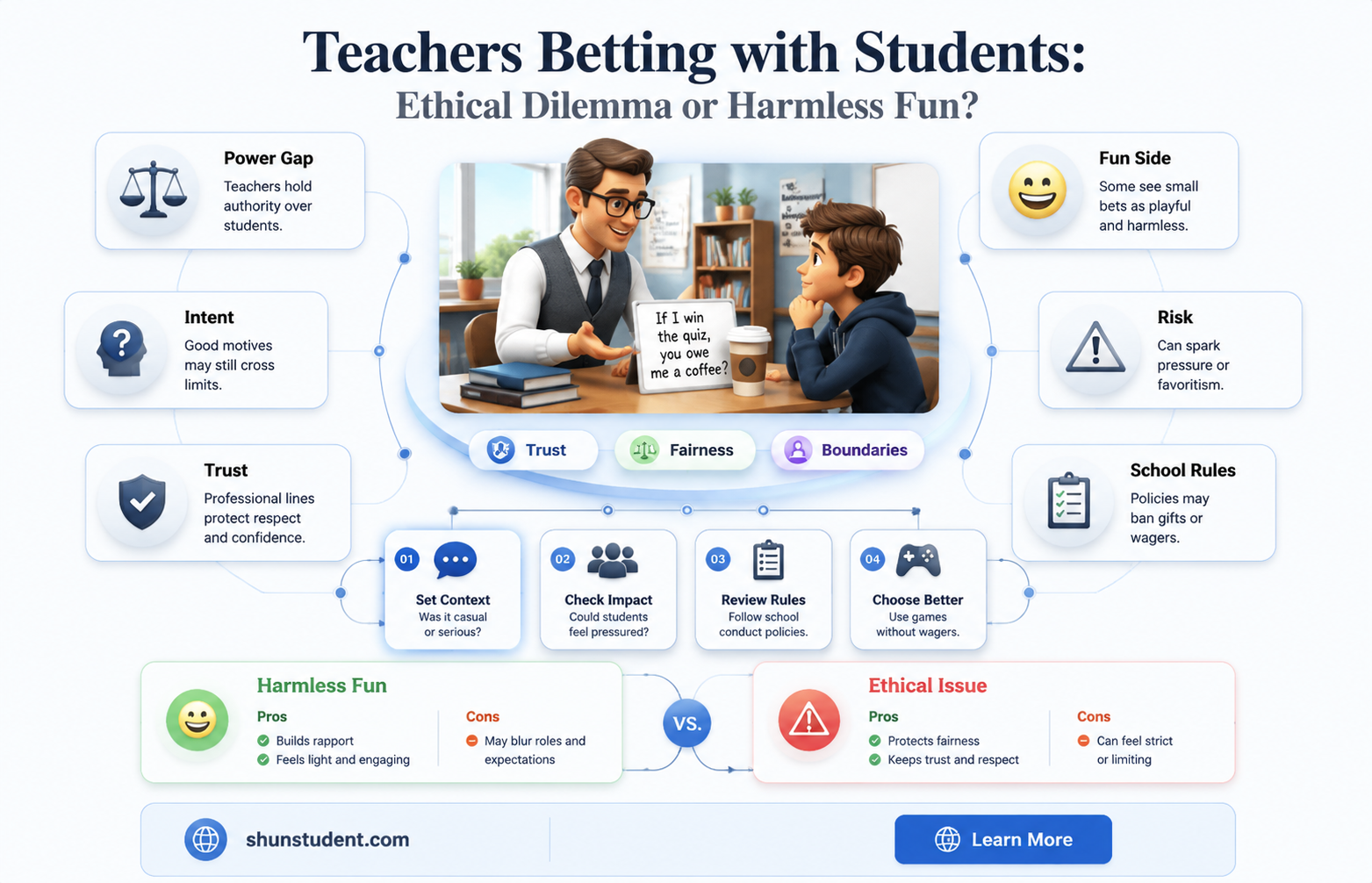 can a teacher bet with student