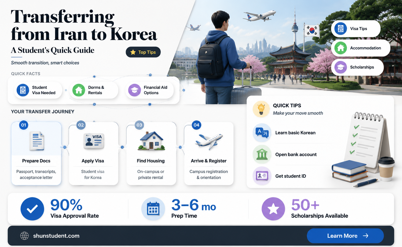 can a iranian university student transfer to a karean college