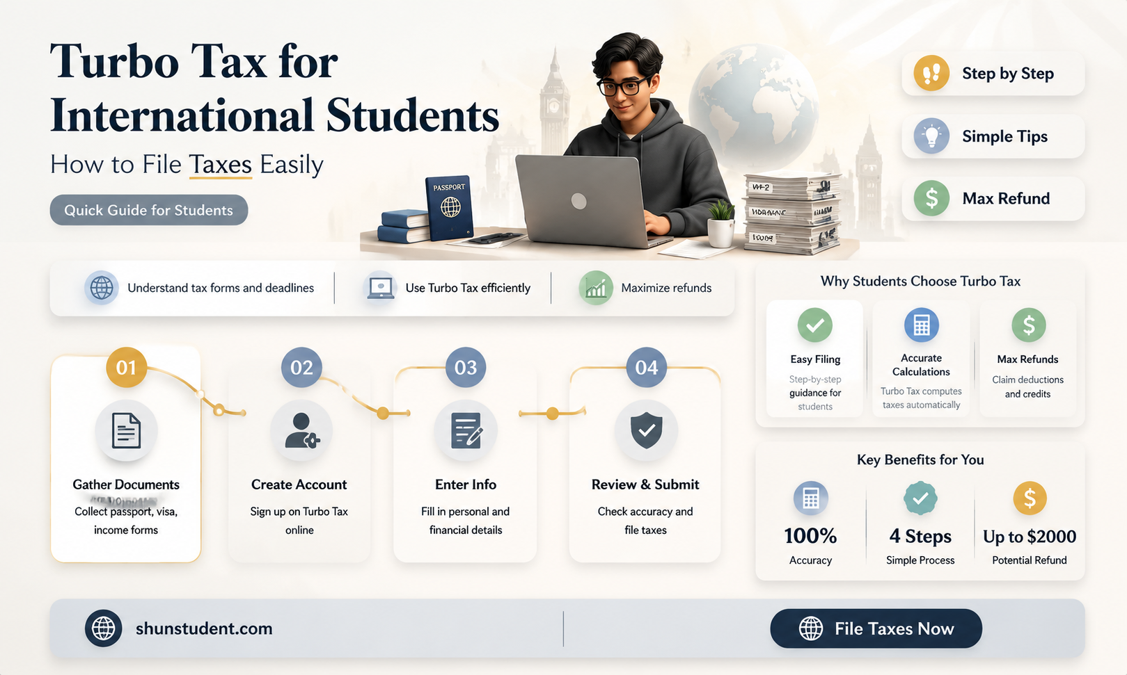 can an international student tax file through turbo tax
