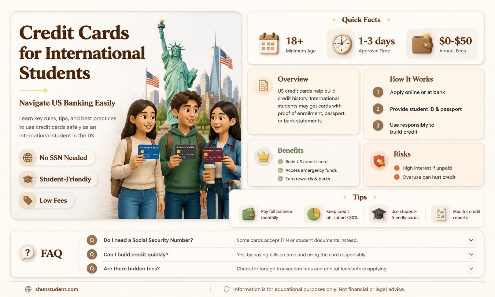 are international students non resident aliens for credit card