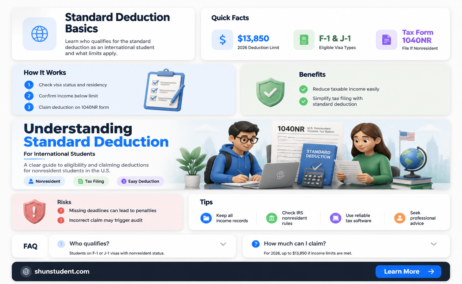 are international students eligible for standard deduction