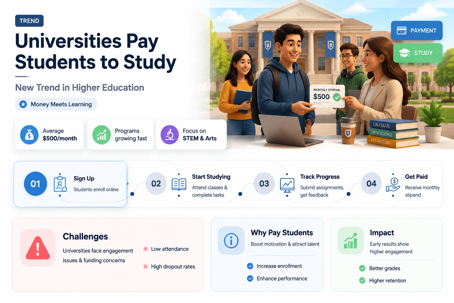 are universities giving students money