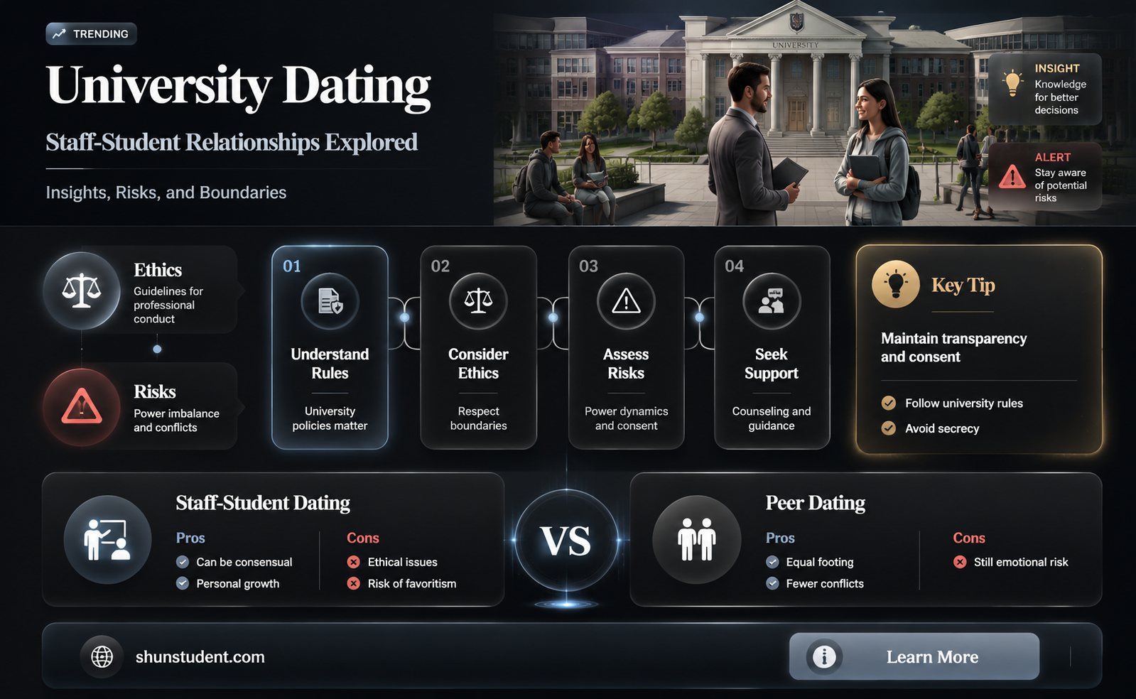 can a coordinator at a university date a student