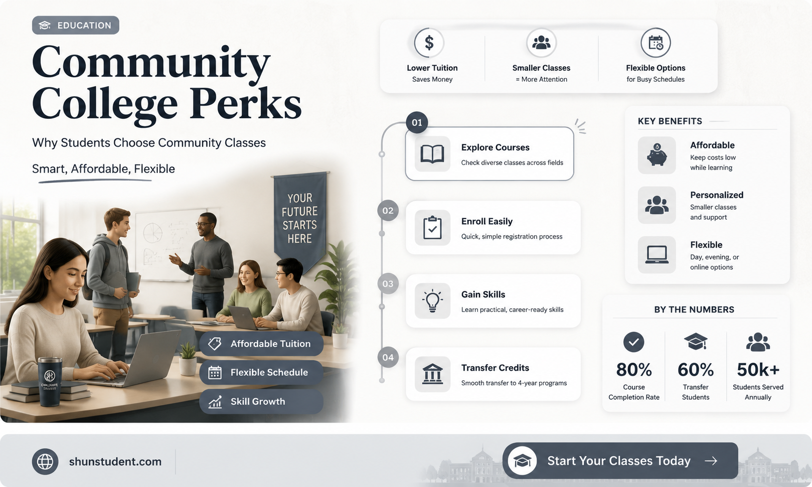 can a four year university students attend community college