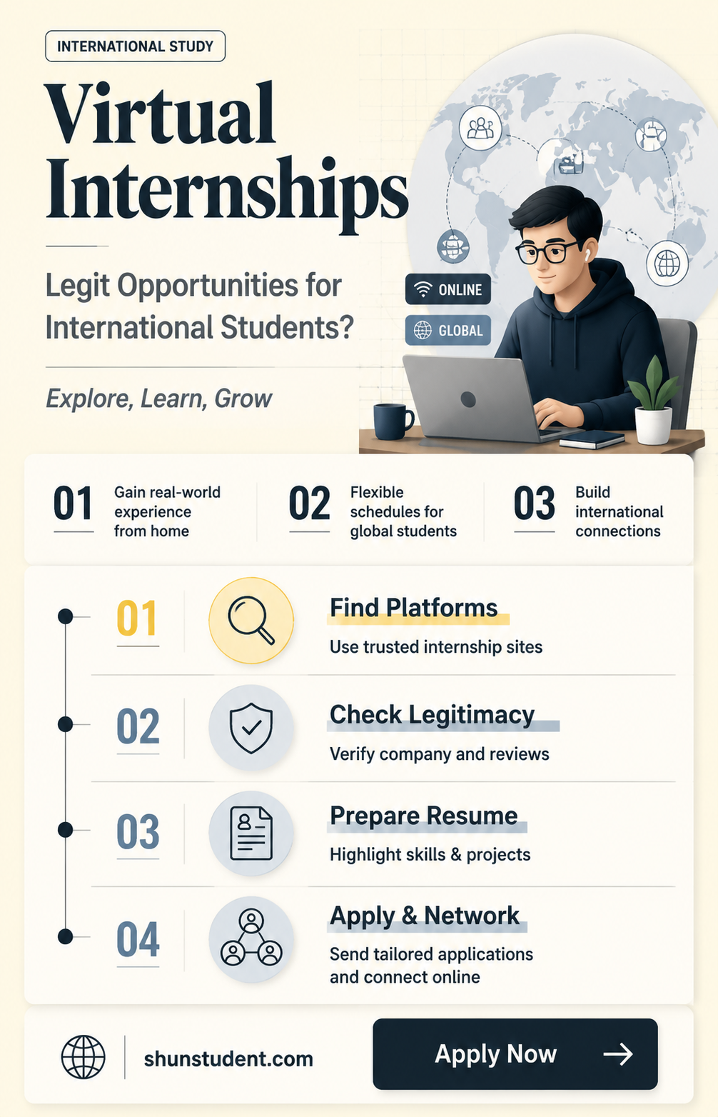 are virtual internships for international students legit