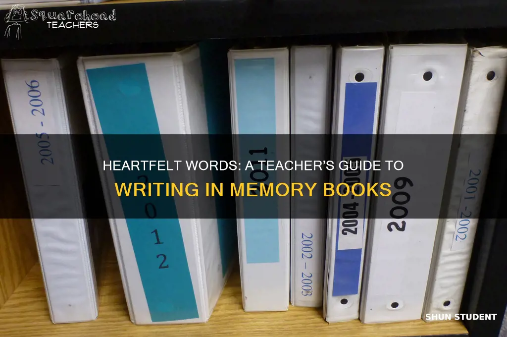 what a teacher can write in a students memory book