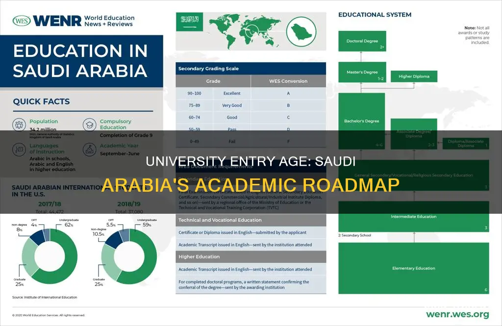 what age can students enter university in saudi arabia