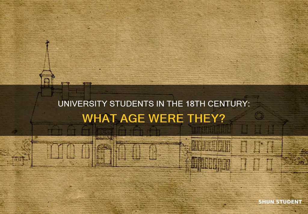 what age were university students in the 18th century