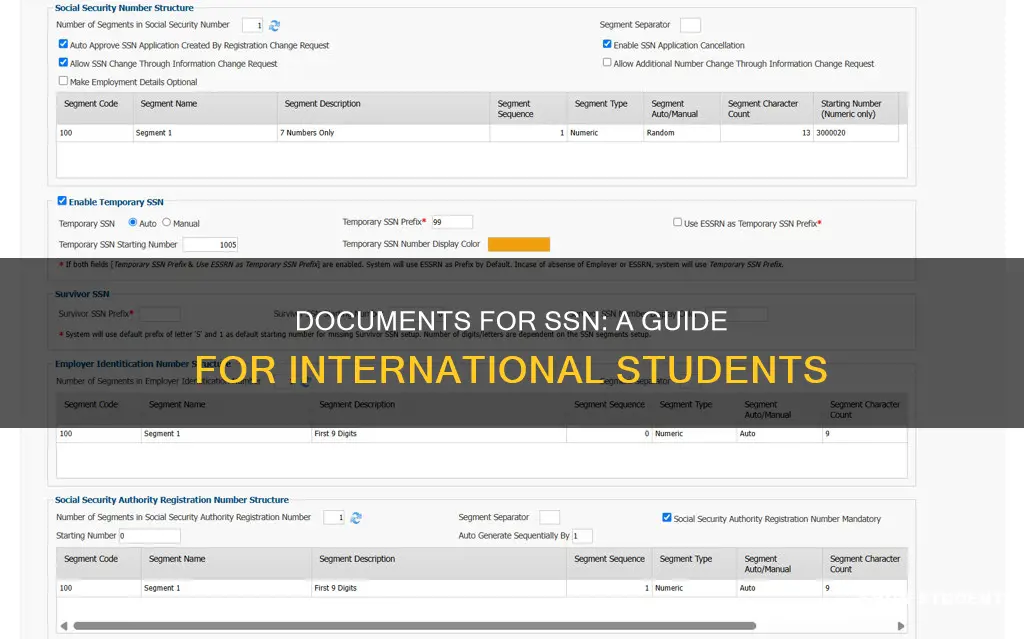 what all documents are needed for ssn foe international students