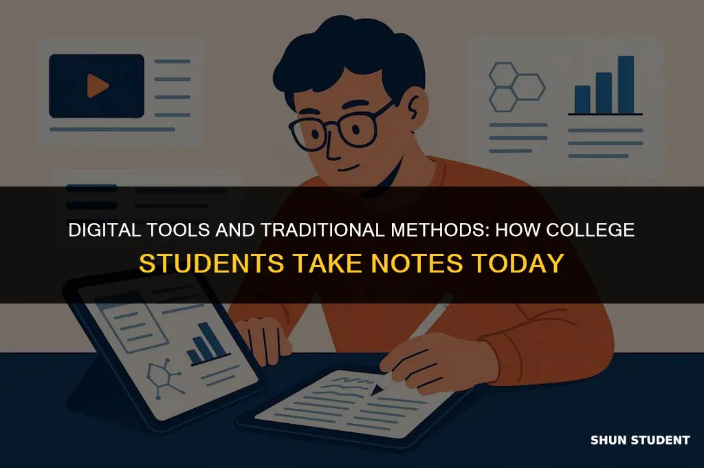 what are college students using to take notes