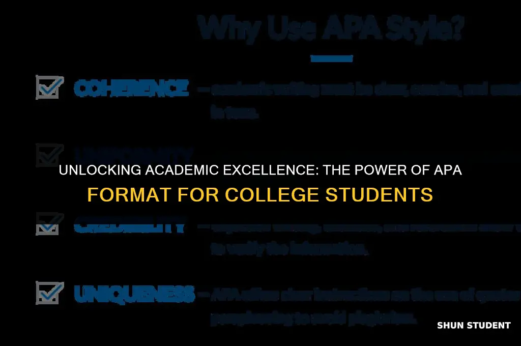 what are the benefits of college students using apa format