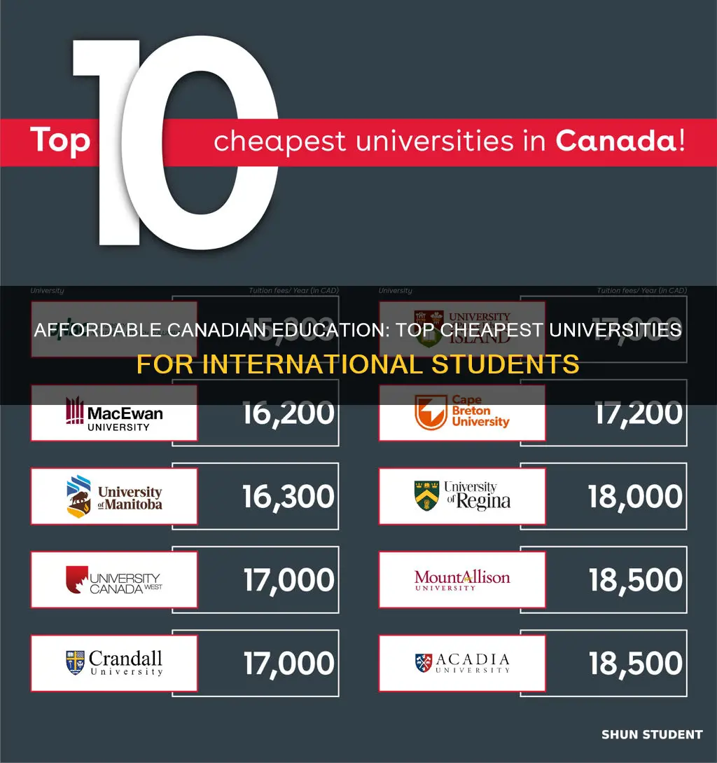 what are the cheapest universities in canada for international students