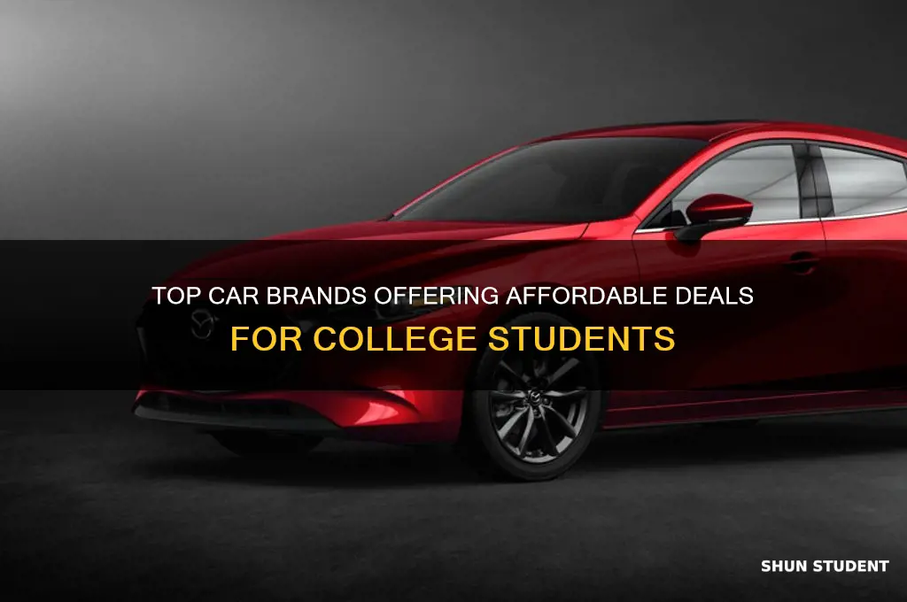 what brands will sell a college student a car