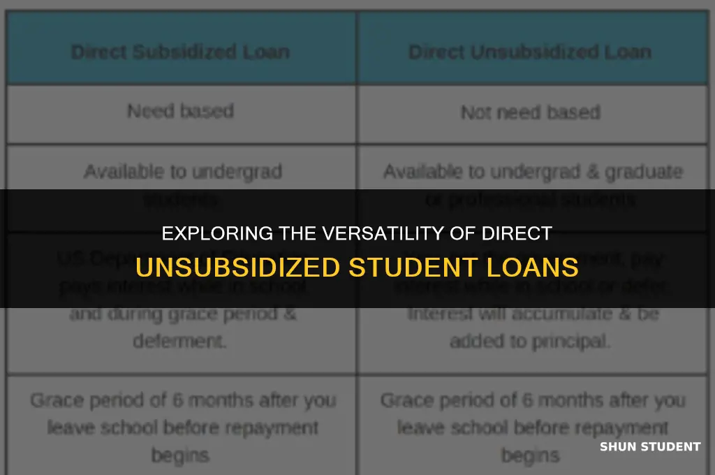 what can i use direct unsubsidized student loans for