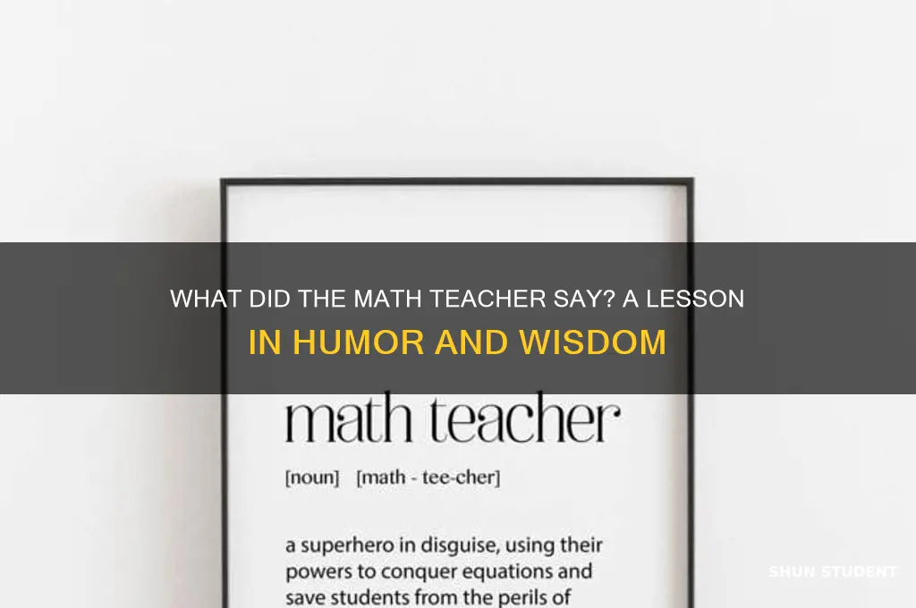 what did the math teacher say to the student