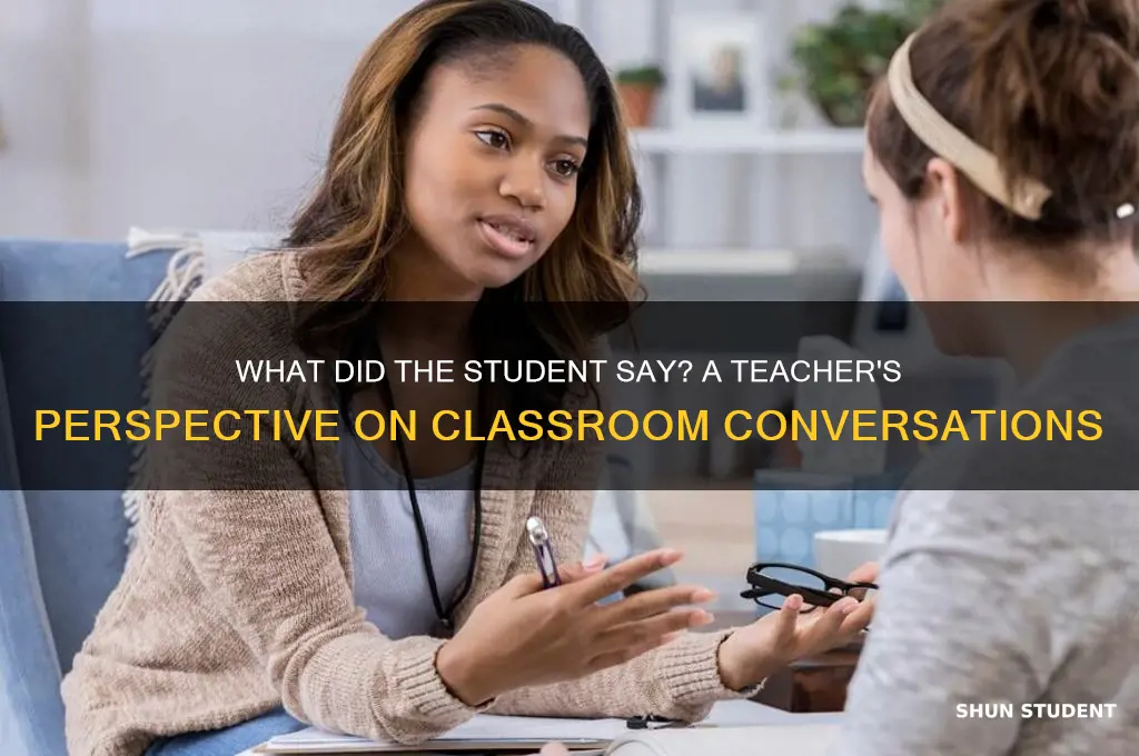 what did the student say to the teacher