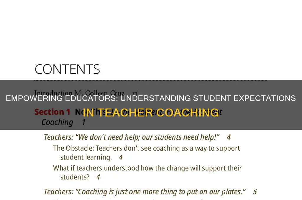 what do students want in a teacher coach