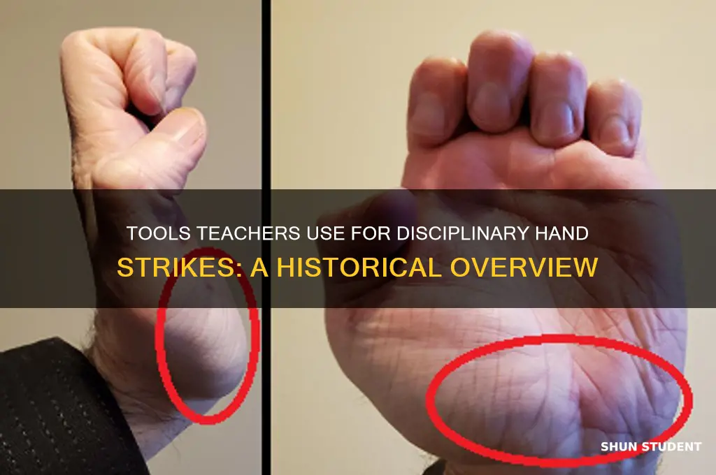 what does teacher use to hit students hand