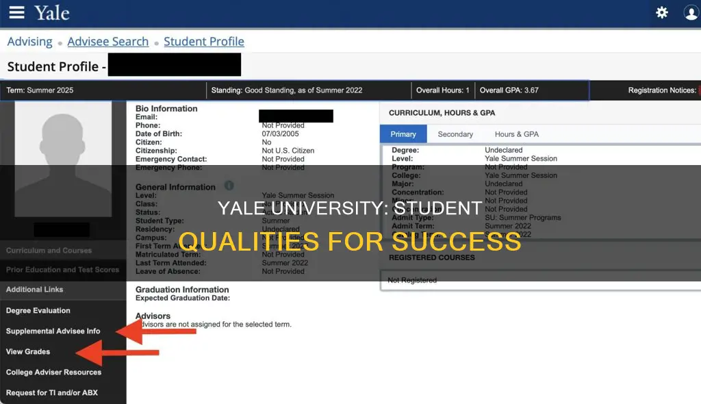 what does yale university look for in a student