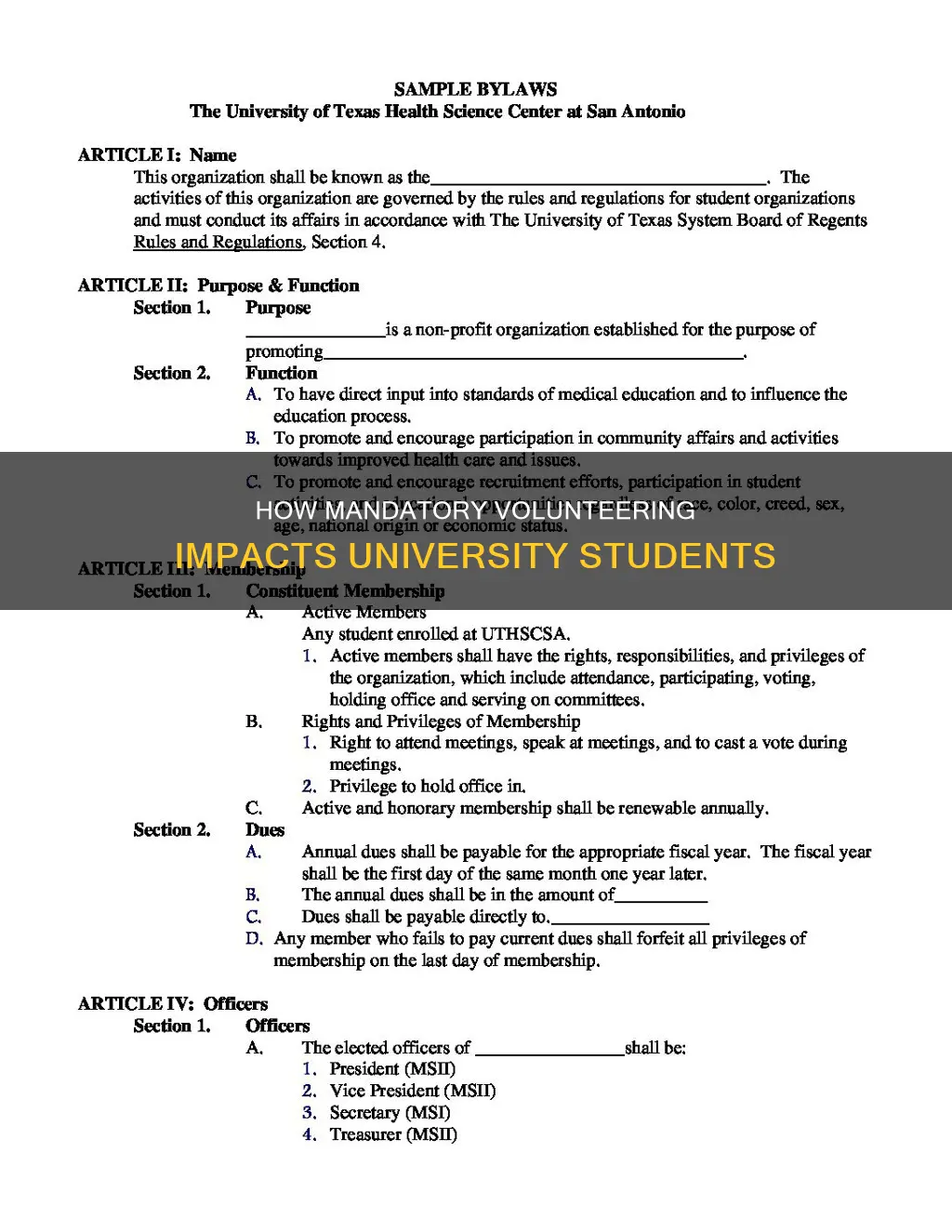 what effect would a rule stating that university students