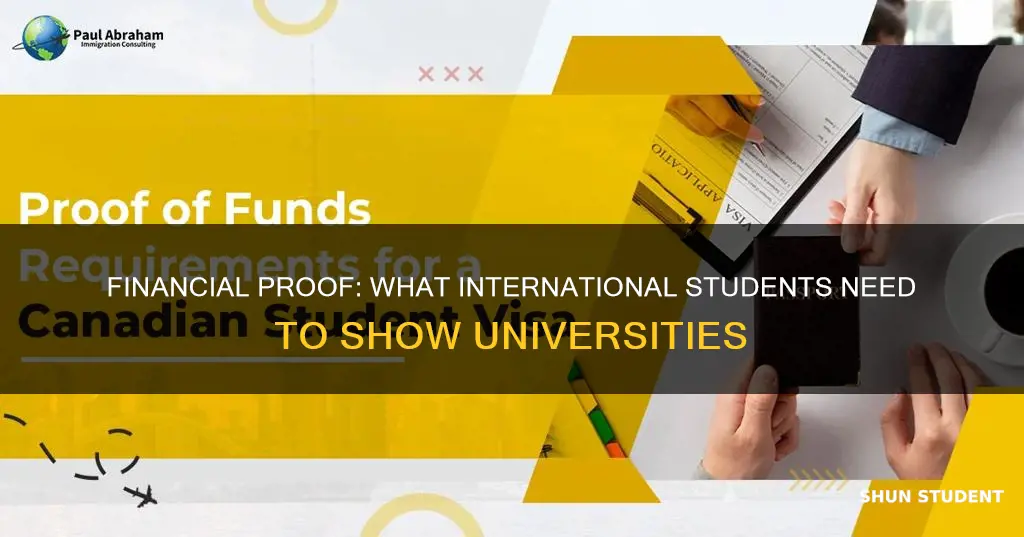 what financial proof universities ask for international students