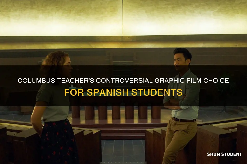 what graphic film did columbus teacher show spanish language students