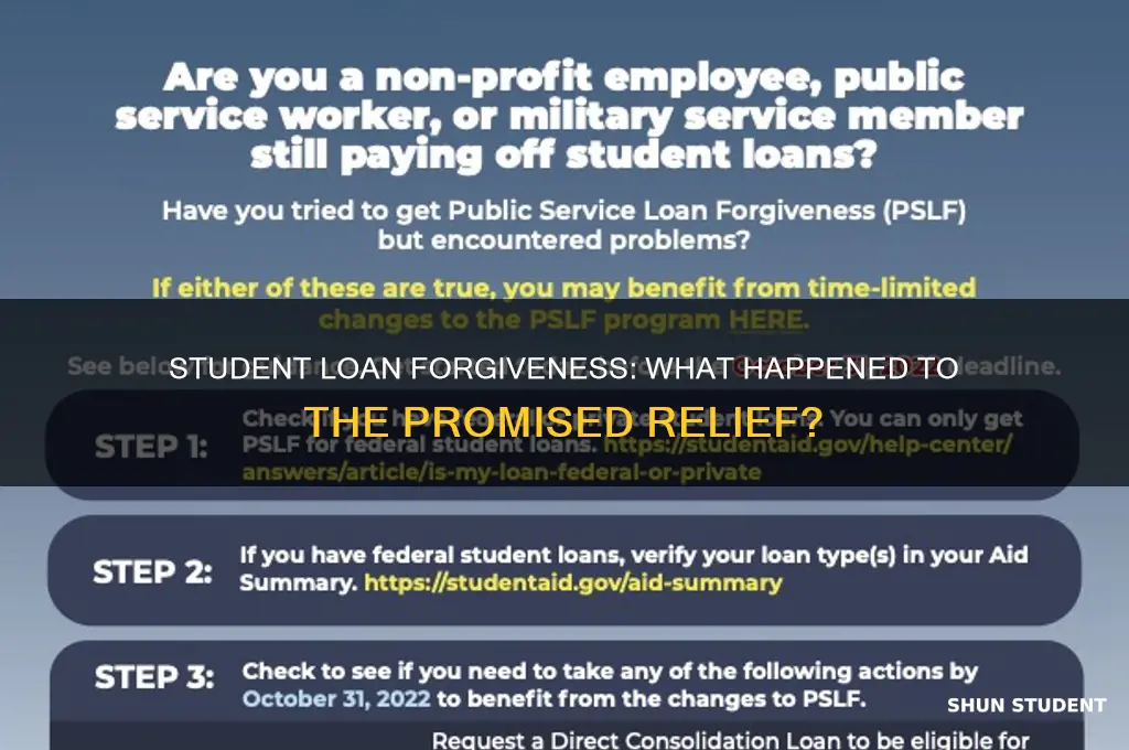 what happened to student loan forgivness