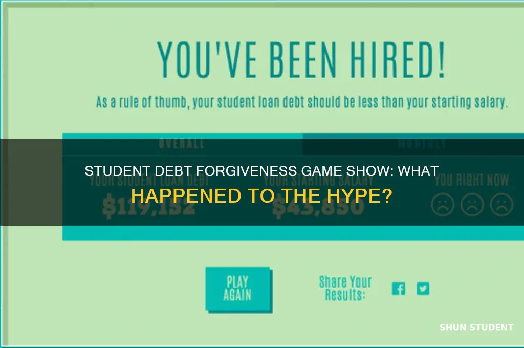 what happened to the student debt forgiveness game show