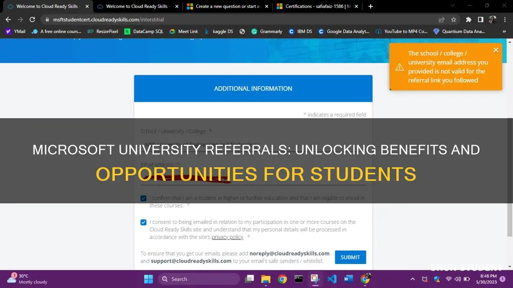 what happens when someone refers you for microsoft university students