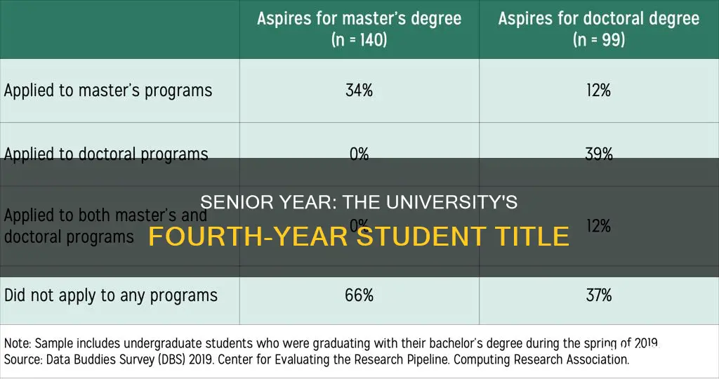 what is a fourth year university student called