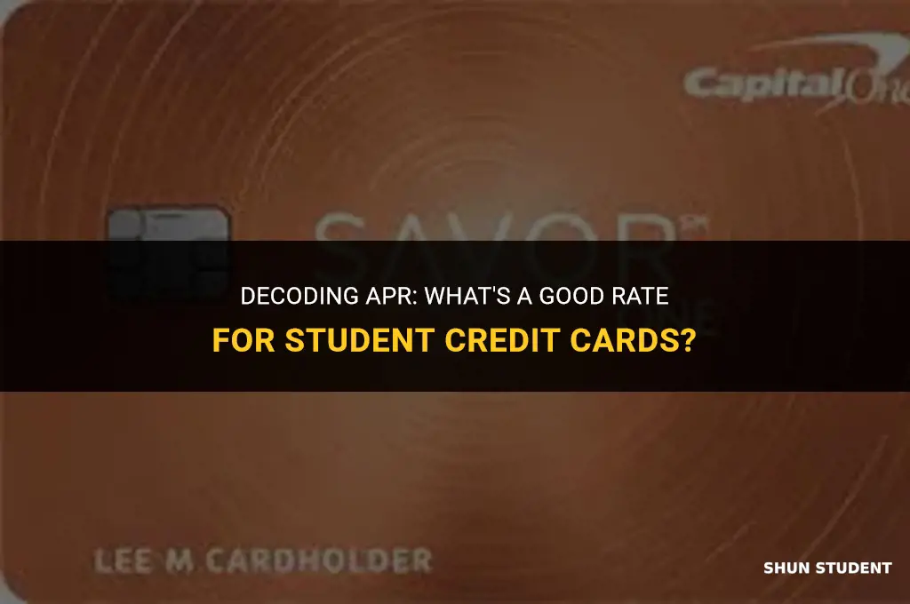 what is a good apr for a student credit card