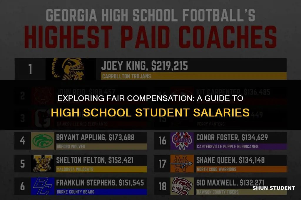 what is a good salary for a highschool student