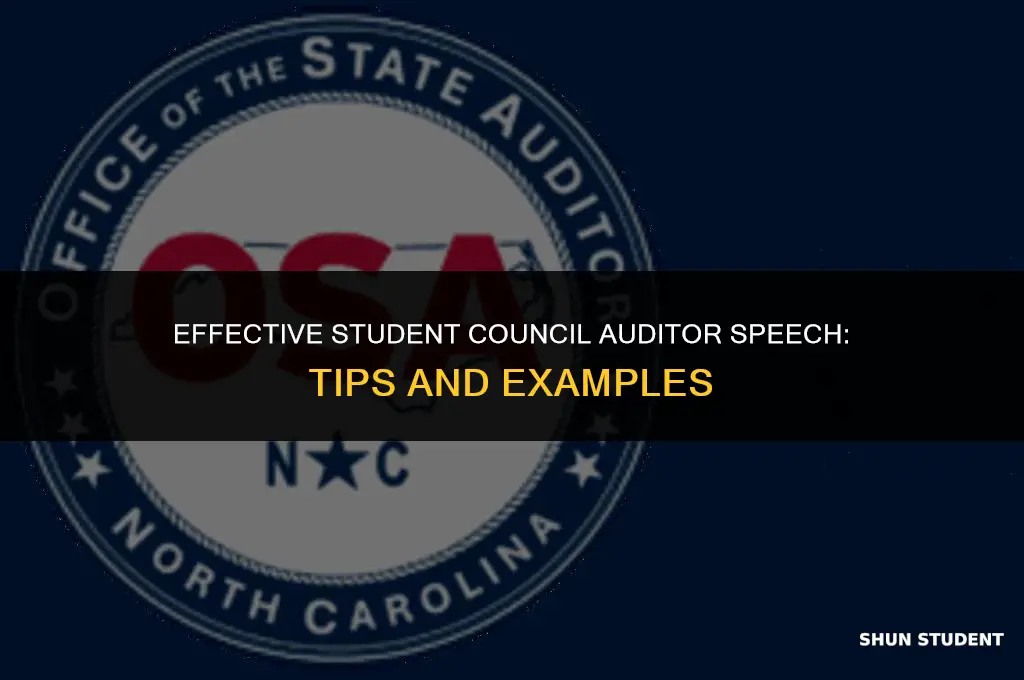 what is a good speech for student council auditor