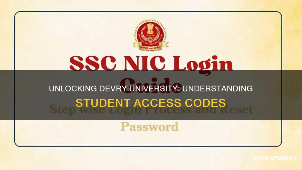 what is devry university student access code