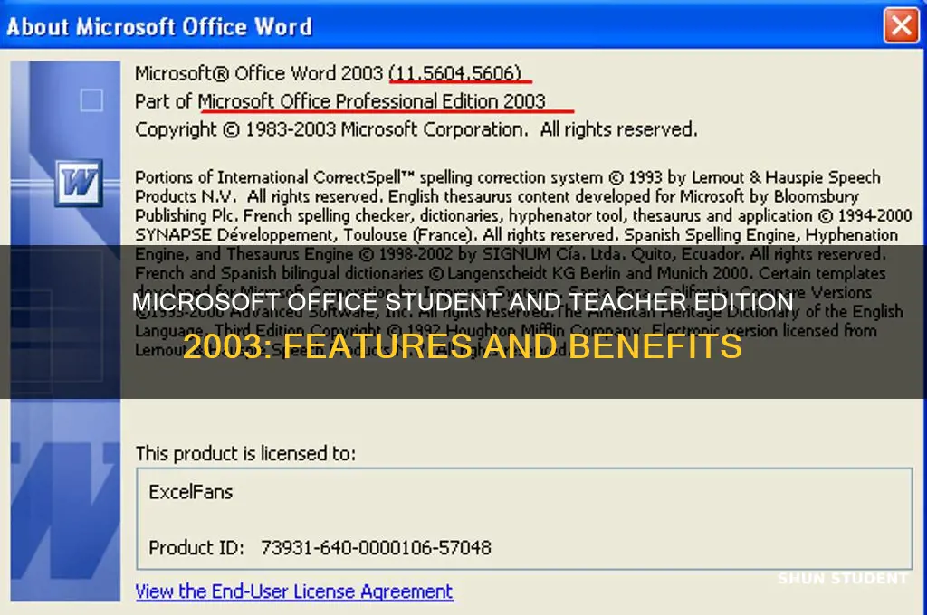 what is microsoft office student and teacher edition 2003