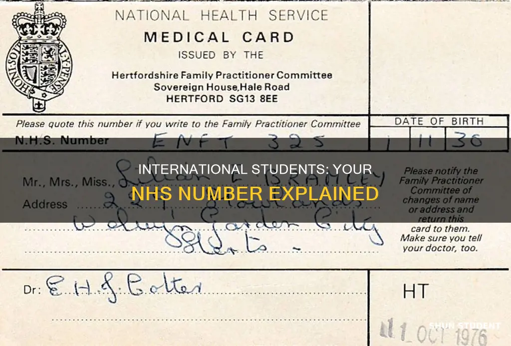 what is my nhs number international student