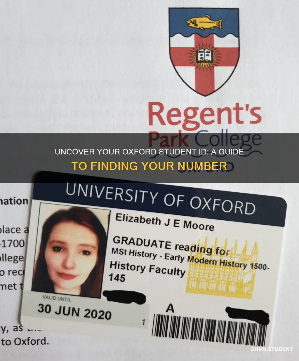 what is my student number oxford university