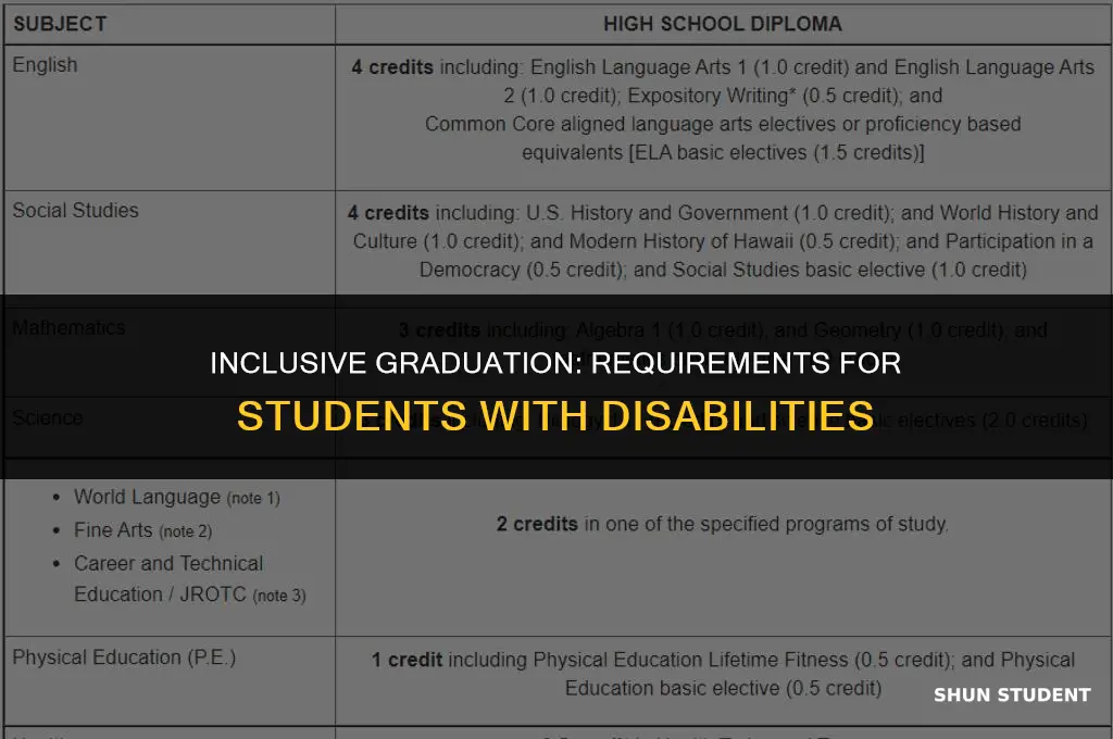 what is the graduation requirements for students with disabilities